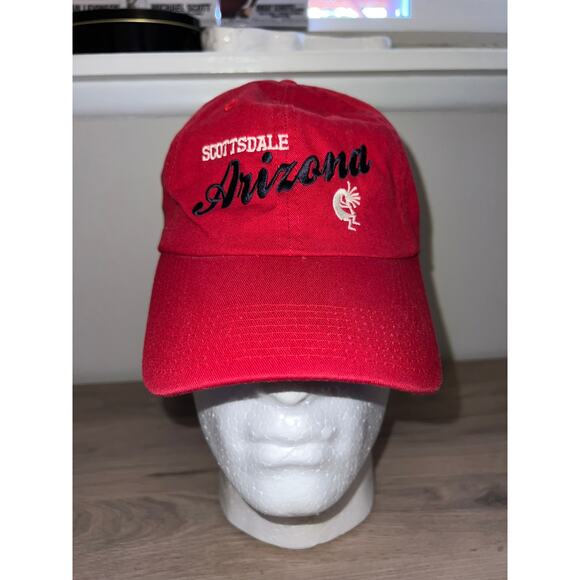 Scottsdale Arizona Hat Kokopelli Cap Headwear Graphic Red OS - Picture 1 of 7
